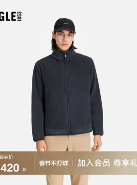 AIGLE艾高男士外套全拉抓绒衣polartec200秋冬户外保暖上衣BK76