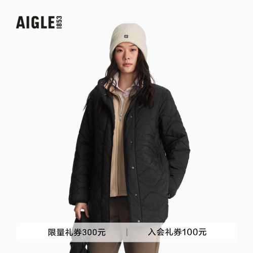 艾高新款棉服外套长款棉袄防泼水