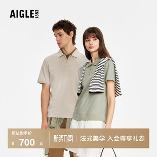 T恤上衣BF74 情侣款 AIGLE艾高速干短袖 吸湿户外休闲百搭凉感POLO衫
