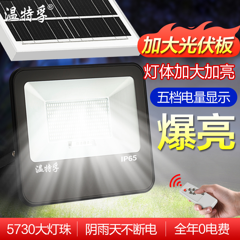 温特孚太阳能户外防水照明灯led家用庭院农村路灯室外投光灯新款