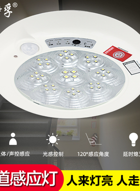 led人体感应灯楼道吸顶灯 声控灯过道光控灯红外线楼梯阳台车库灯