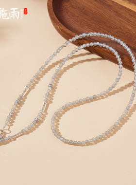 西施雨月光石项链新中式毛衣链女