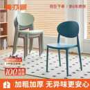 塑料椅子家用餐椅加厚餐桌凳可叠放靠背椅现代简约网红休闲书桌椅
