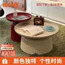 茶几客厅家用2025新款 轻奢高级感小户型圆形茶桌组合极简边几茶台
