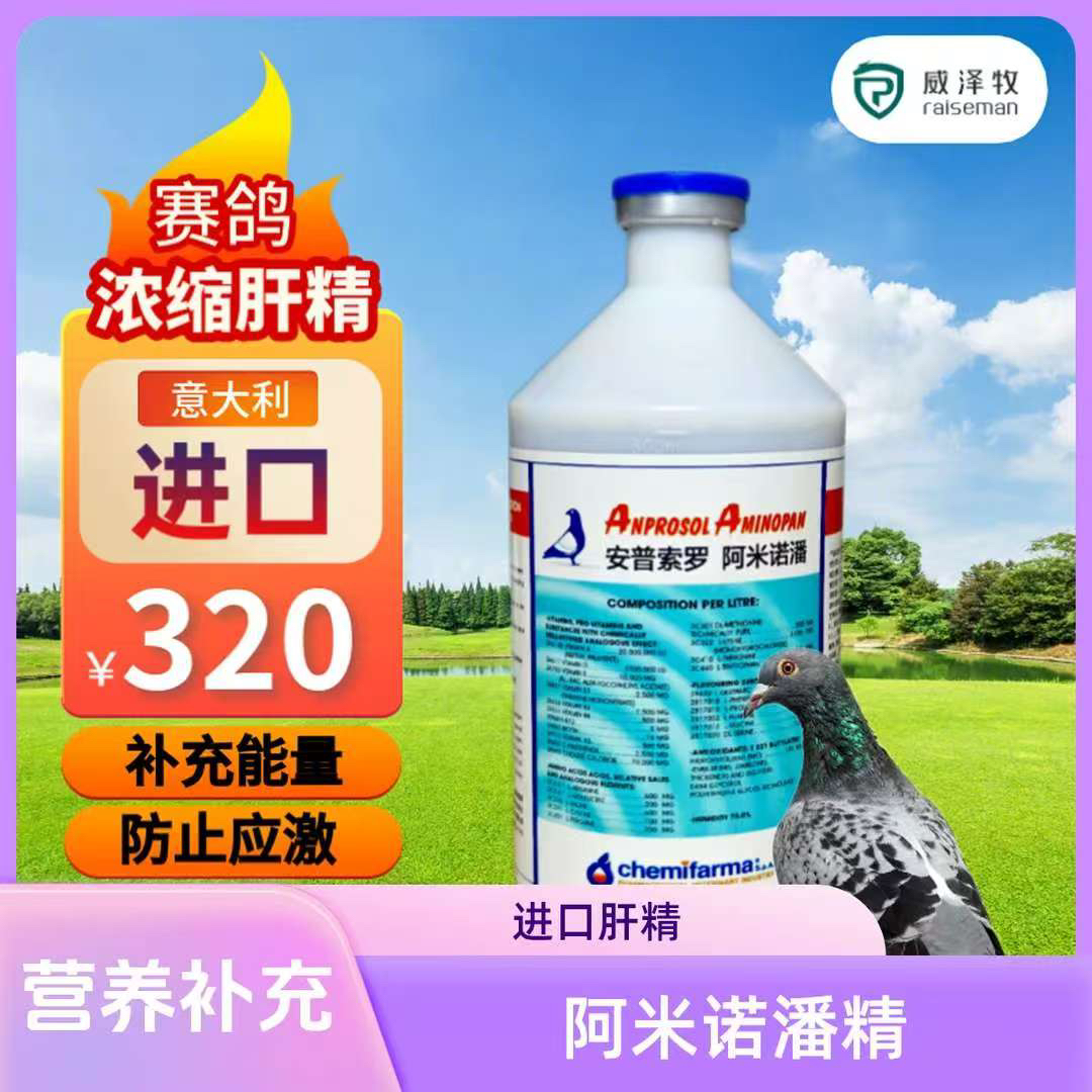 阿米诺潘意大利进口赛鸽浓缩肝精补充营养能量防应激观赏鸟日常用