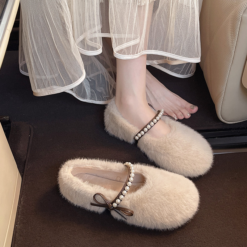 毛毛鞋女外穿2026新款秋冬季棉鞋加绒网红一脚蹬小香风毛绒豆豆鞋,女鞋,乐福鞋（豆豆鞋）,淘宝优惠券,粉丝福利购,淘宝优惠卷
