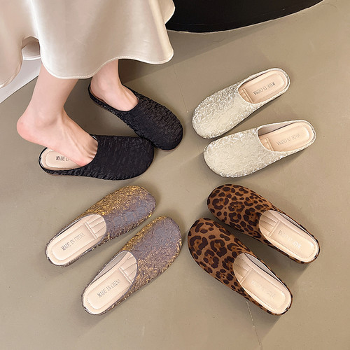 网红爆款平底包头半拖鞋女