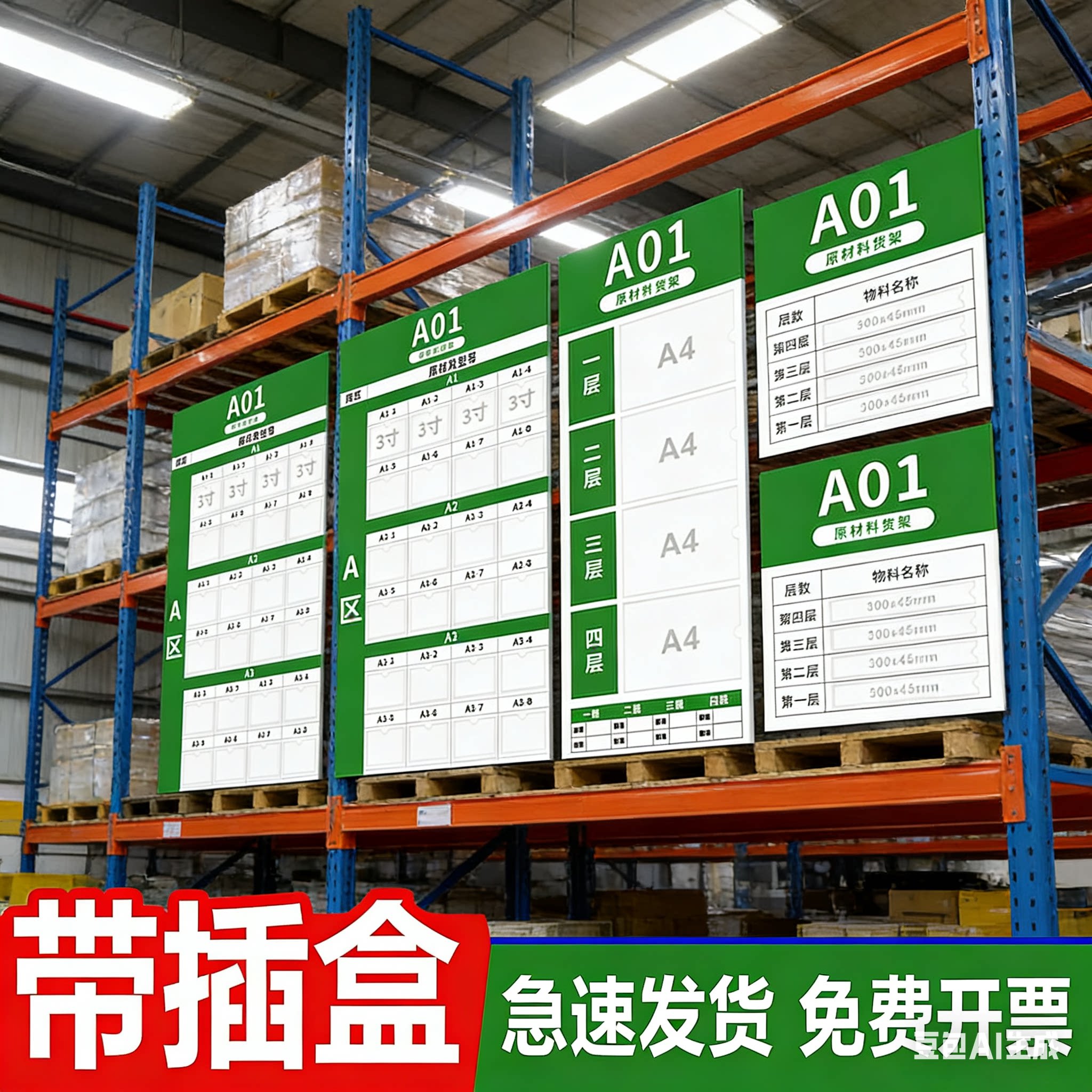 仓库车间编号货架层数物料分类看板车间仓储物料存放仓库管理看板车间