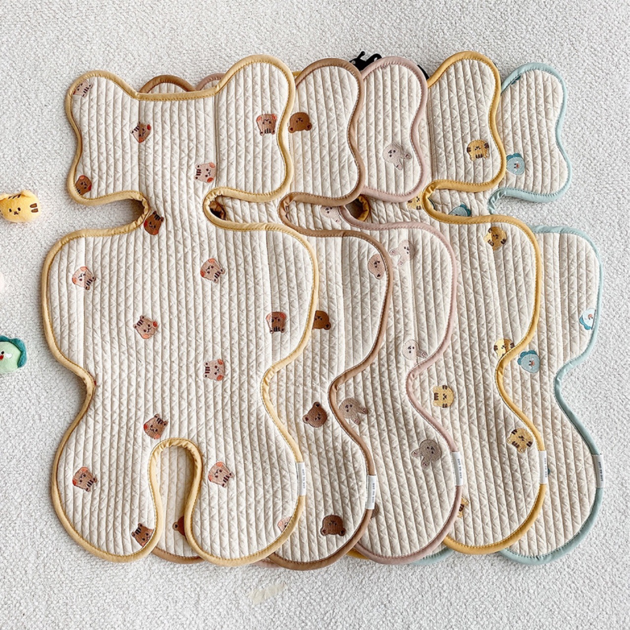 ins风韩版婴儿手推车坐垫薄款春秋夏季纯棉刺绣吸汗透气四季通用