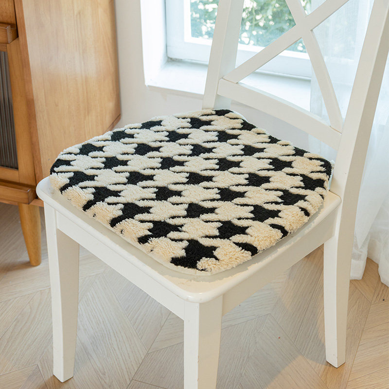 简约千鸟格四季餐椅垫坐垫椅子垫方形圆形马蹄形可拆洗防滑屁垫子,居家布艺,椅垫,淘宝优惠券,粉丝福利购,淘宝优惠卷