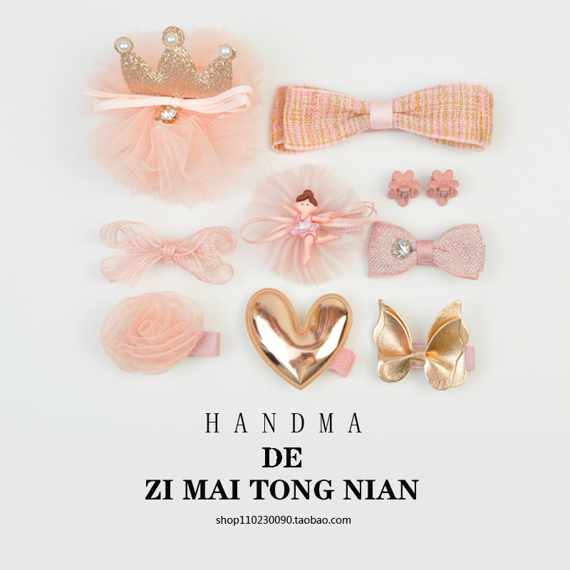 韩版婴儿全包布刘海发夹宝宝头饰