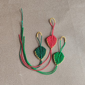 DIY葫芦叶子手工编织玉线葫芦龙头装 饰树叶抽拉式 网红金边小叶子