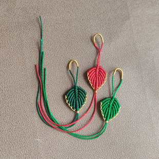 DIY葫芦叶子手工编织玉线葫芦龙头装 网红金边小叶子 饰树叶抽拉式