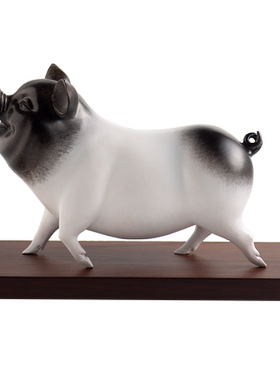 铜猪摆件微笑猪两头乌乔迁装饰品