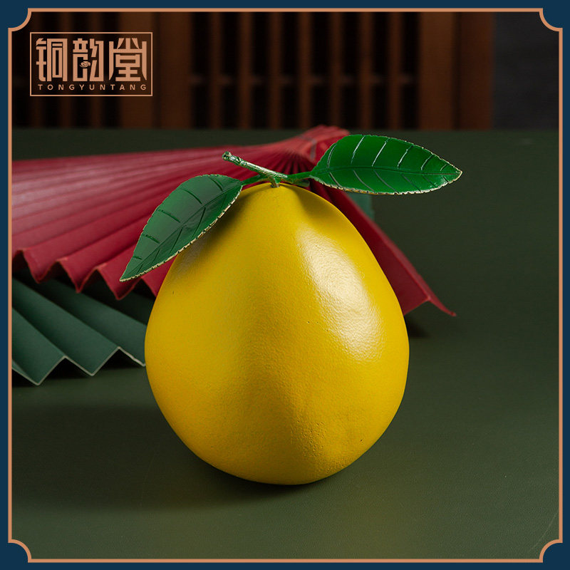 铜韵堂铜柚子仿真水果摆件家居客厅桌面装饰佑子平安新中式工艺品,家居饰品,桌面摆件,淘宝优惠券,粉丝福利购,淘宝优惠卷