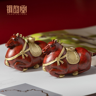 铜马摆件马上有钱新年吉祥物办公室桌面装饰马上赢工位解压小礼品