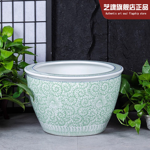 陶瓷古法养鱼缸大花盆睡莲碗莲盆养荷花花盆水缸庭院种铁树花缸