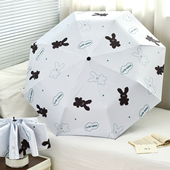 潦草小兔ins雨伞晴雨两用黑胶遮阳伞折叠自动防晒防紫外线太阳伞