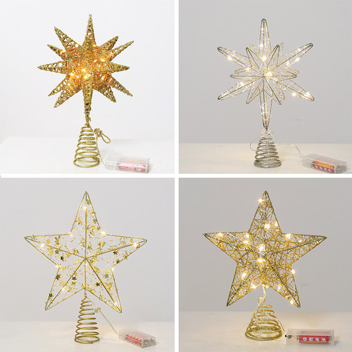 圣诞树顶部发光星节装饰品