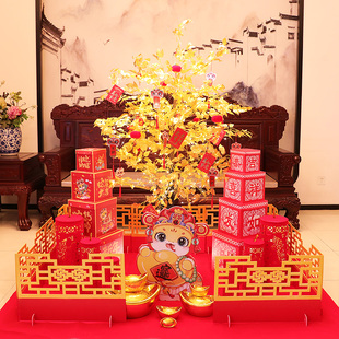 饰品春节金钱发财树元 2025蛇年新年装 旦场景布置商场酒店套餐摆件