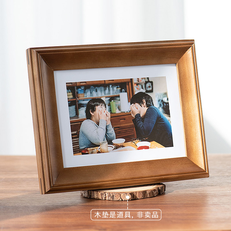 玻璃胡桃木时几初实木相框高级