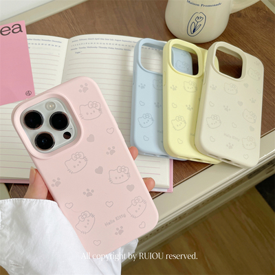 适用苹果16pro凯蒂硅胶15promax手机壳iPhone14pro高级感13卡通12磨砂硅胶苹果17pro软Air保护套防摔11