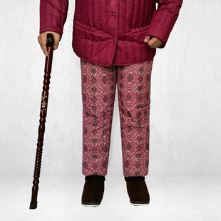 保暖裤 子加绒加厚高腰深裆宽松款 保暖直筒裤 中老年女士妈妈羽绒裤