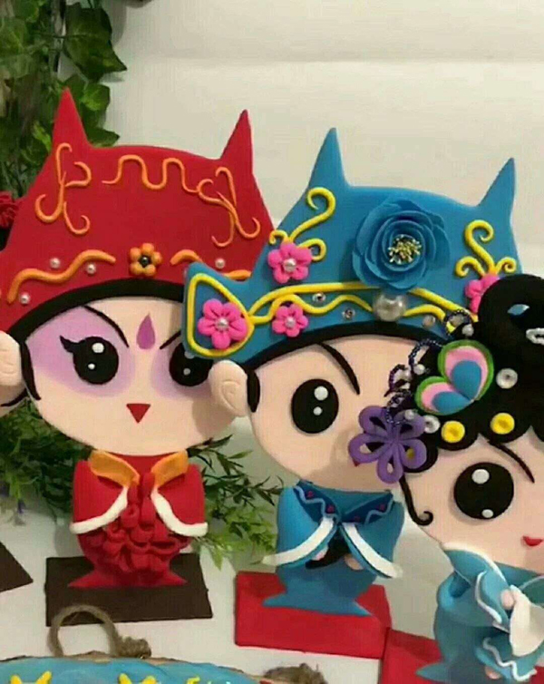 diy手绘粘土京剧  涂鸦画京剧 儿童美术材料 广东