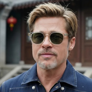 布拉德皮特同款美式复古老钱风太阳眼镜框防强光近视偏光墨镜男