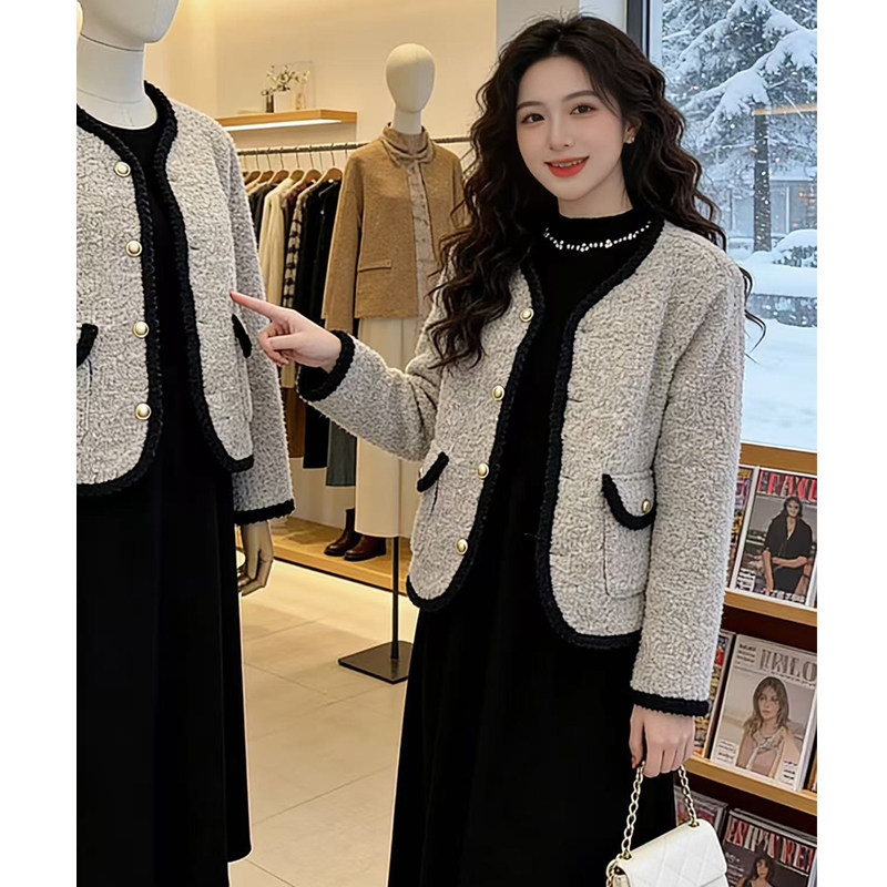 小香风短外套女冬款韩版气质圆领金扣时尚百搭上衣8666,女装/女士精品,短外套,淘宝优惠券,粉丝福利购,淘宝优惠卷