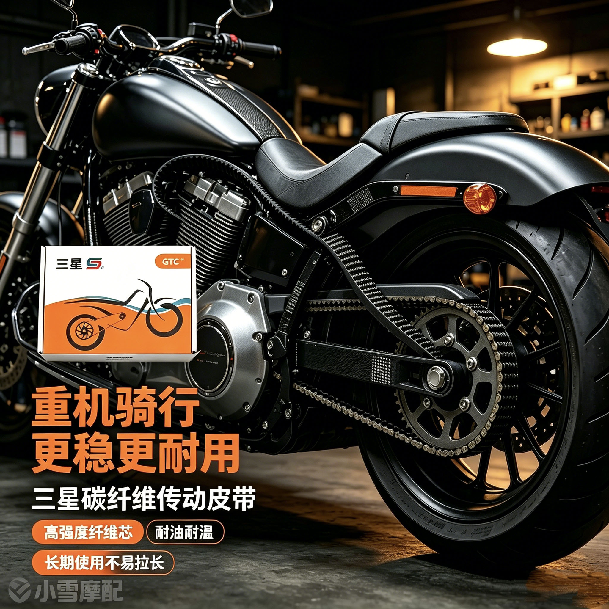 适用摩托巡航太子春风CLC250加强碳纤维传动皮带耐用噪音低传动强