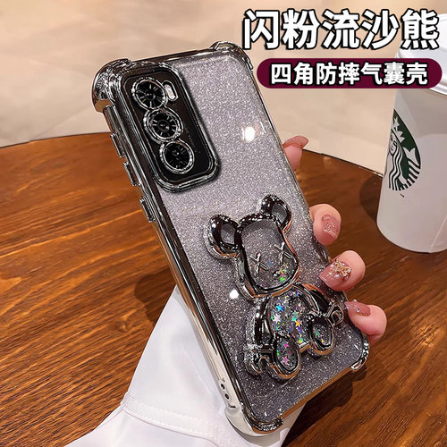 四角防摔适用opporeno12手机保护壳11pro潮牌透明气囊10流沙暴力熊8pro+高级感新款REN07男女生保护套5k可爱6