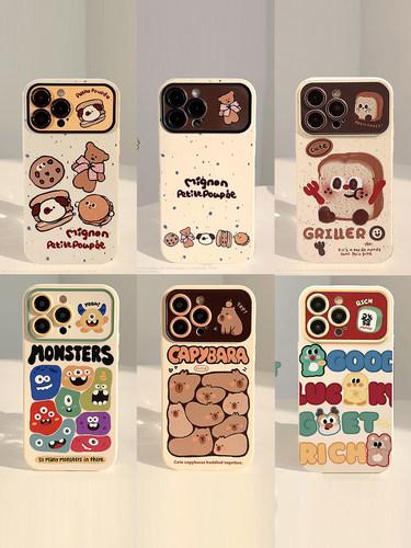 韩风ins小熊面包适用iphone17手机壳14创意ins小众卡通13苹果16promax新款12女11原创13全包14plus软壳15Pro