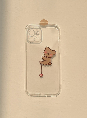 创意小熊苹果16Promax手机壳iPhone14软壳13适用12mini韩风14plus个性小众卡通14透明16简约11保护套xr女xs