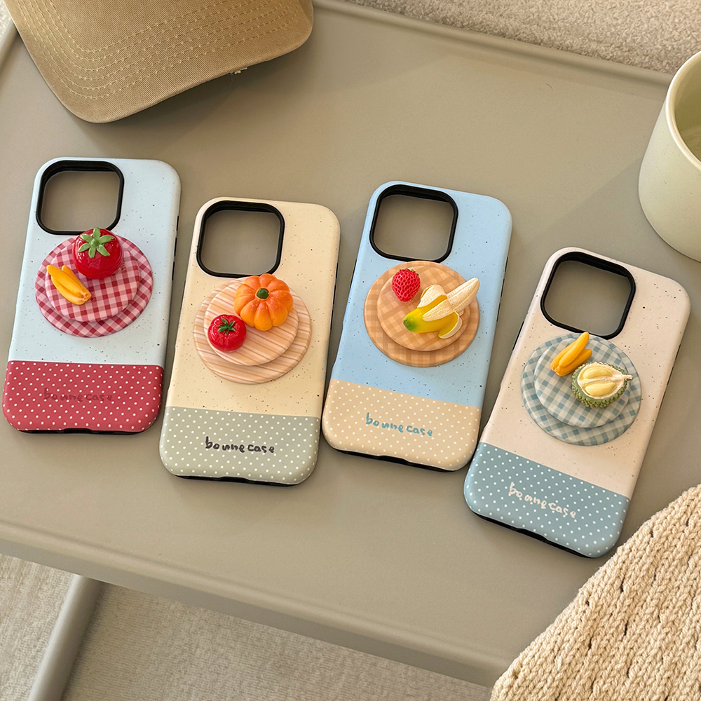 立体蔬菜水果拼盘磁吸支架适用苹果17promax手机壳iphone16pro新款15女款14日韩风ins创意13双层壳磁吸11硬壳