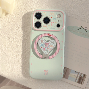 ins粉蓝闪粉蝴蝶结磁吸支架17适用17pro苹果17ProMax手机壳iPhone16软套14新款 16Promax保护套15少女甜美11