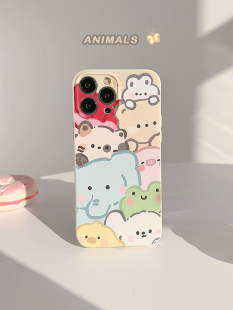 软萌少女可爱小动物15适用苹果17Pro 14日韩ins卡通11全包12亮面软套plus防摔16保护套 Max手机壳iphone13新款