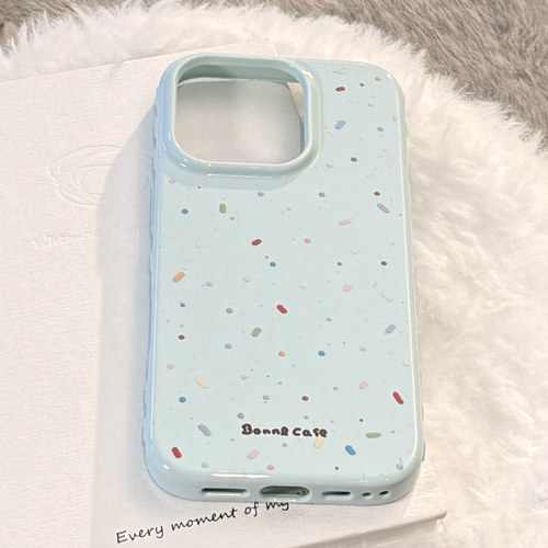 可爱趣味彩色糖豆波点适用苹果17promax手机壳iphone16pro新款15女款14韩系少女心小众13全包12防摔软壳17