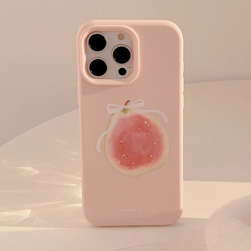 日韩ins风粉色芭乐水果适用苹果18promax手机壳iphone17新款保护套16pro防摔保护壳15韩系少女心14全包软外壳