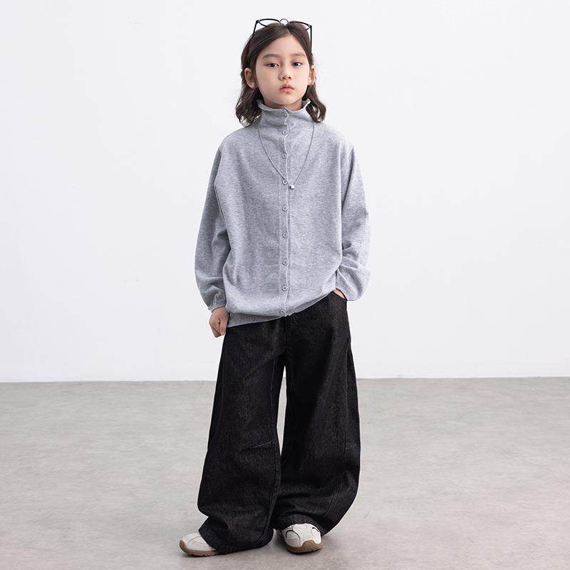 底男童半高领针织开衫男孩秋冬季时尚韩版衣毛中大童洋气薄款打衫