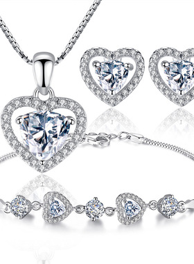 心形项链S925银饰吊坠女短款手链