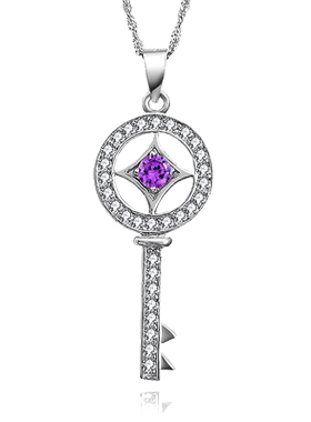 抖音钥匙公主风吊坠韩版银项链