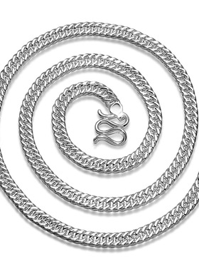 99足银镀白金男士项链时尚款学生