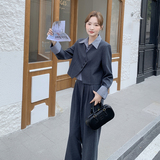 撞色拼接假两件套装新款时尚休闲两件套C252-2701P185K298，女装套装/套裙，2C252