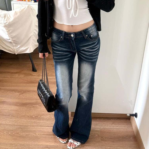 2026春低腰修身显瘦喇叭牛仔裤