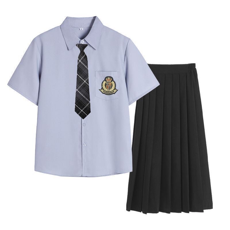 合唱新款校服短袖学院演出毕业初中高中生学生班服套装jk制服团购图片