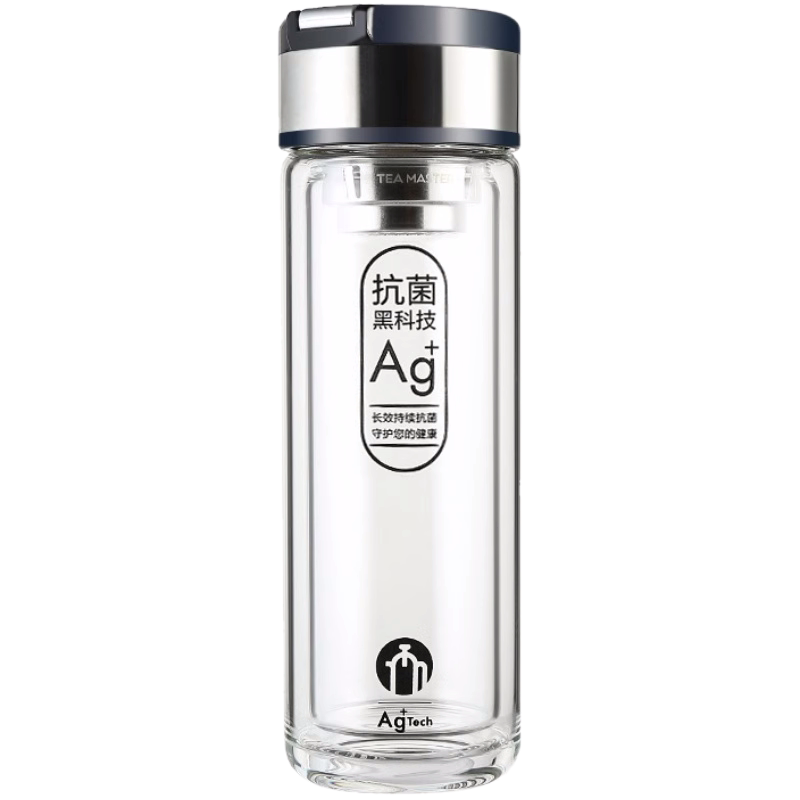 茶马仕双层玻璃杯银离子抗菌高档