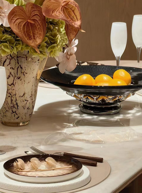 森度家居餐厅软装摆件装饰样板间果盘花器餐盘餐垫餐具桌面陈列