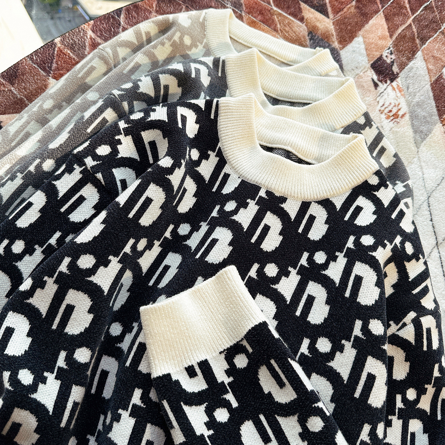 设计高级毛衣男潮流百搭美式复古