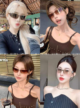 欧美风辣妹太阳眼镜连体骑行墨镜